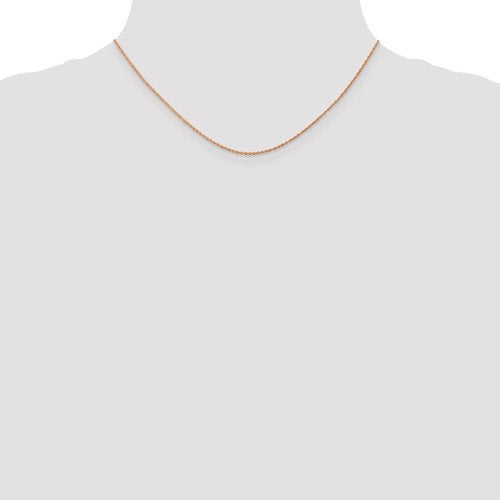 14k rose gold 0.8mm rope necklace choker pendant chain