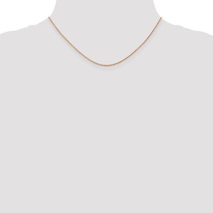 14k rose gold 0.8mm rope necklace choker pendant chain