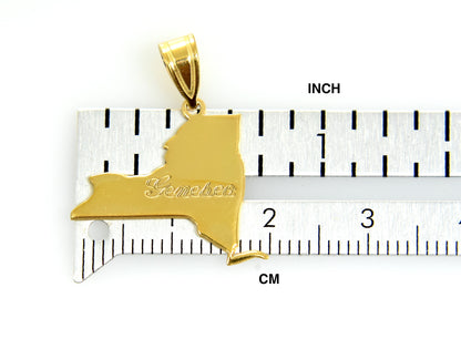 14k gold or sterling silver new york  ny state map pendant charm personalized monogram