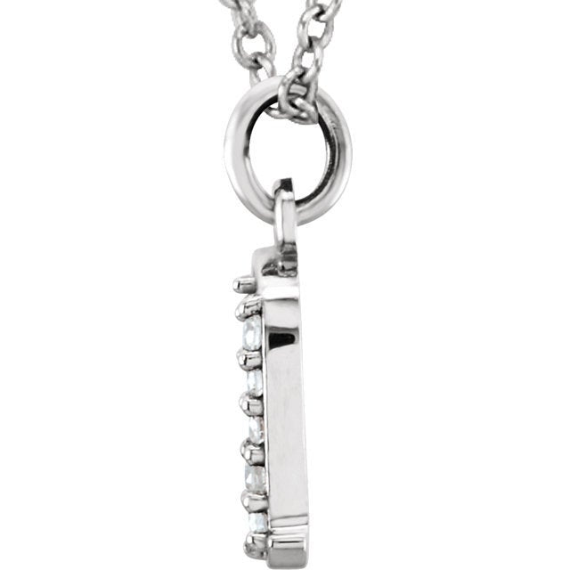 14k yellow rose white gold .025 ctw diamond tiny petite lowercase letter i initial alphabet pendant charm necklace