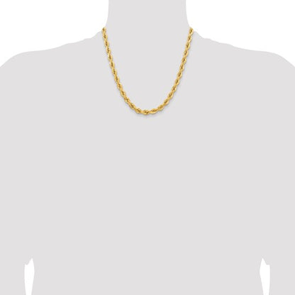 14k solid yellow gold 6.5mm diamond cut rope bracelet anklet choker necklace pendant chain