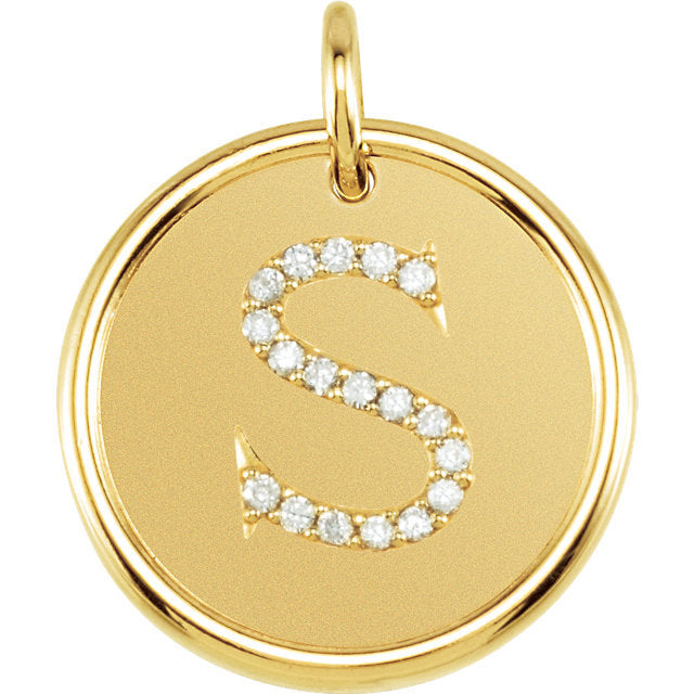 14k yellow rose white gold genuine diamond uppercase letter s initial alphabet pendant charm custom made to order personalized engraved