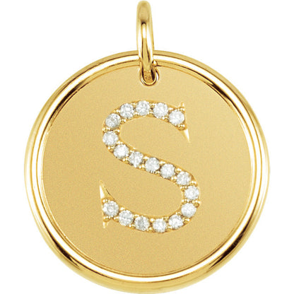 14k yellow rose white gold genuine diamond uppercase letter s initial alphabet pendant charm custom made to order personalized engraved