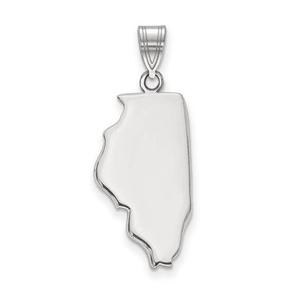 14k gold or sterling silver illinois il state map pendant charm personalized monogram