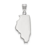 Charger l&#39;image dans la galerie, 14K Gold or Sterling Silver Illinois IL State Map Pendant Charm Personalized Monogram
