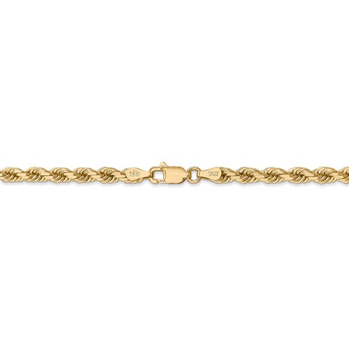 14K Solid Yellow Gold 4mm Diamond Cut Rope Bracelet Anklet Choker Necklace Pendant Chain