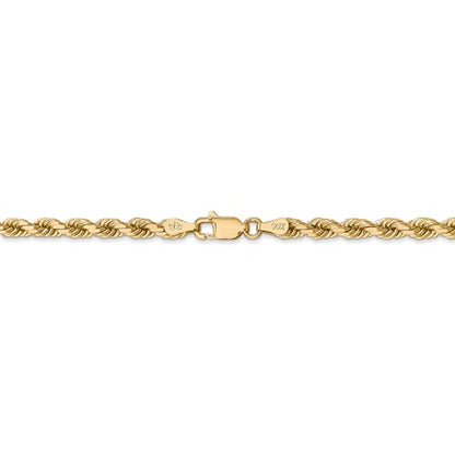 14k solid yellow gold 4mm diamond cut rope bracelet anklet choker necklace pendant chain