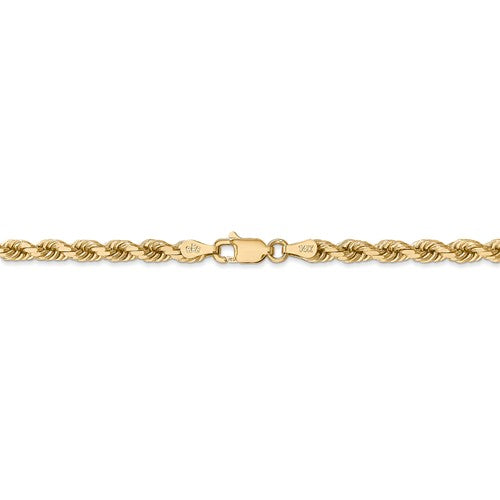 14k solid yellow gold 4mm diamond cut rope bracelet anklet choker necklace pendant chain