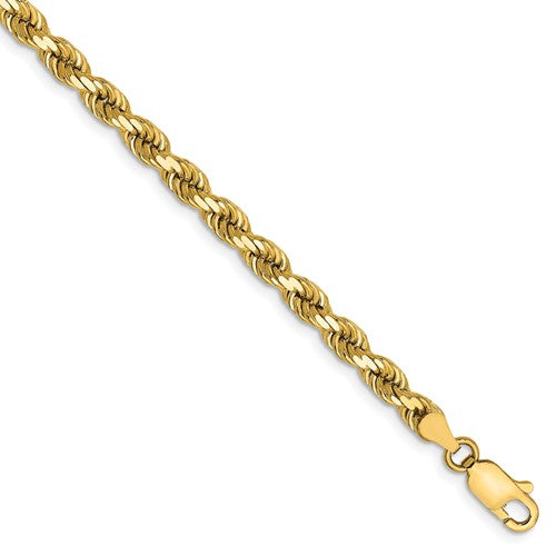14k solid yellow gold 4mm diamond cut rope bracelet anklet choker necklace pendant chain