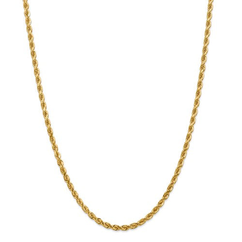 14k solid yellow gold 4mm diamond cut rope bracelet anklet choker necklace pendant chain