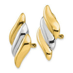 Kép betöltése a galériamegjelenítőbe: 14k Gold Two Tone Geometric Style Non Pierced Clip On Omega Back Earrings
