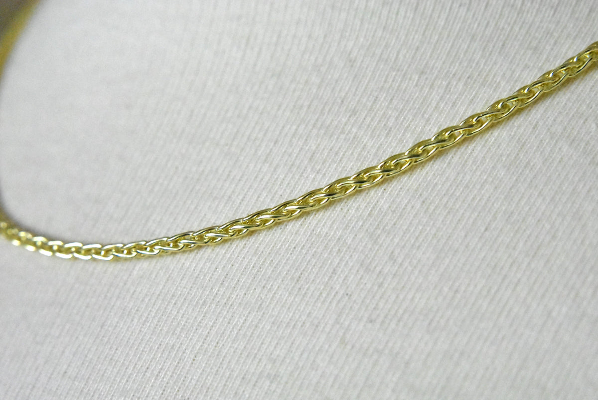 14k yellow gold 2.25mm parisian wheat bracelet anklet choker necklace pendant chain