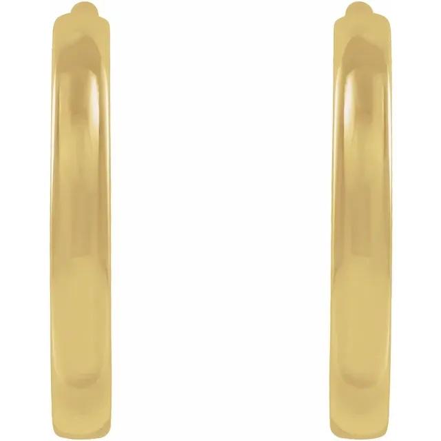 platinum 14k solid yellow rose white gold 10mm classic round huggie hinged hoop earrings