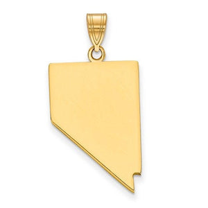14K Gold or Sterling Silver Nevada NV State Map Pendant Charm Personalized Monogram