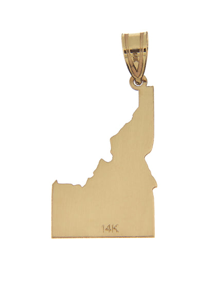 14k gold or sterling silver idaho id state map pendant charm personalized monogram