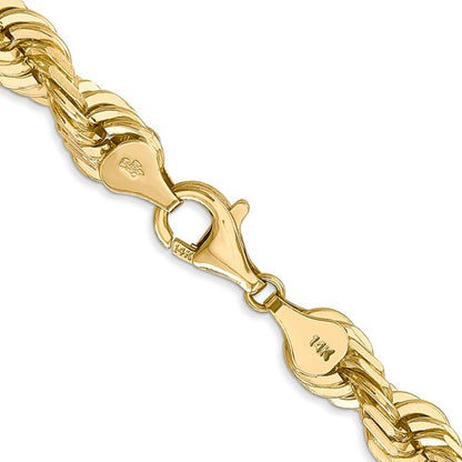 14k solid yellow gold 7mm diamond cut rope bracelet anklet choker necklace pendant chain
