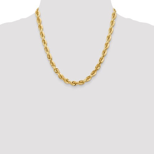 14k solid yellow gold 7mm diamond cut rope bracelet anklet choker necklace pendant chain