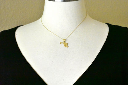 14k gold or sterling silver maryland md state map pendant charm personalized monogram
