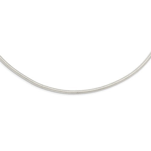 sterling silver 4mm round omega cubetto choker necklace pendant chain