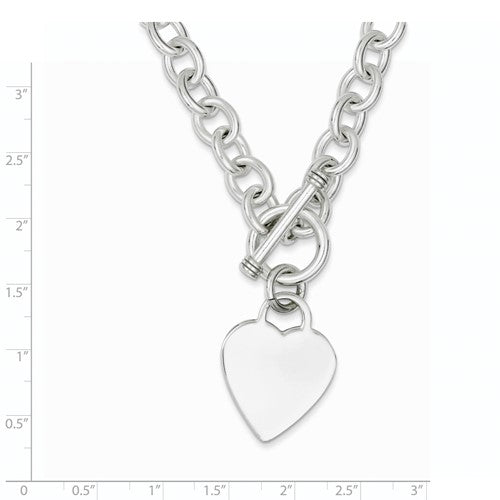 sterling silver heart tag toggle necklace custom engraved personalized monogram 18 inches