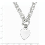 Load image into Gallery viewer, Sterling Silver Heart Tag Toggle Necklace Custom Engraved Personalized Monogram 18 inches
