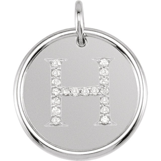 14k yellow rose white gold genuine diamond uppercase letter h initial alphabet pendant charm custom made to order personalized engraved
