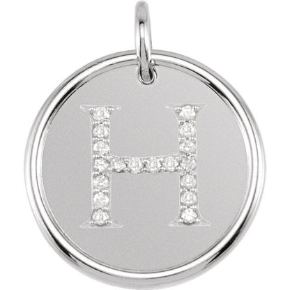 14k yellow rose white gold genuine diamond uppercase letter h initial alphabet pendant charm custom made to order personalized engraved