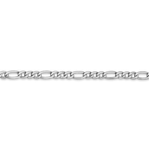 14k white gold 3.5mm lightweight figaro bracelet anklet choker necklace pendant chain