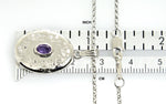 Carregar imagem no visualizador da galeria, Sterling Silver Genuine Amethyst Oval Locket Necklace February  Birthstone Personalized Engraved Monogram
