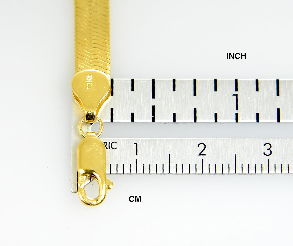 10k yellow gold 5.5mm silky herringbone bracelet anklet choker necklace pendant chain