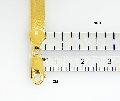 10k yellow gold 5.5mm silky herringbone bracelet anklet choker necklace pendant chain