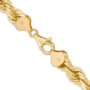 14K Solid Yellow Gold 8mm Diamond Cut Rope Bracelet Anklet Choker Necklace Pendant Chain