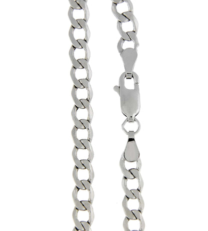 14k white gold 4.3mm curb bracelet anklet choker necklace pendant chain