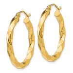 Ladda upp bild till gallerivisning, 14K Yellow Gold Twisted Modern Classic Round Hoop Earrings 25mm x 3mm
