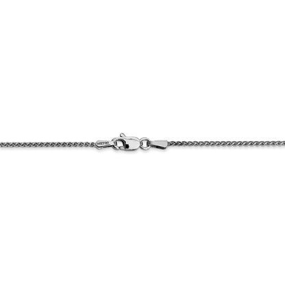 14k white gold 1.25mm spiga wheat bracelet anklet choker necklace pendant chain