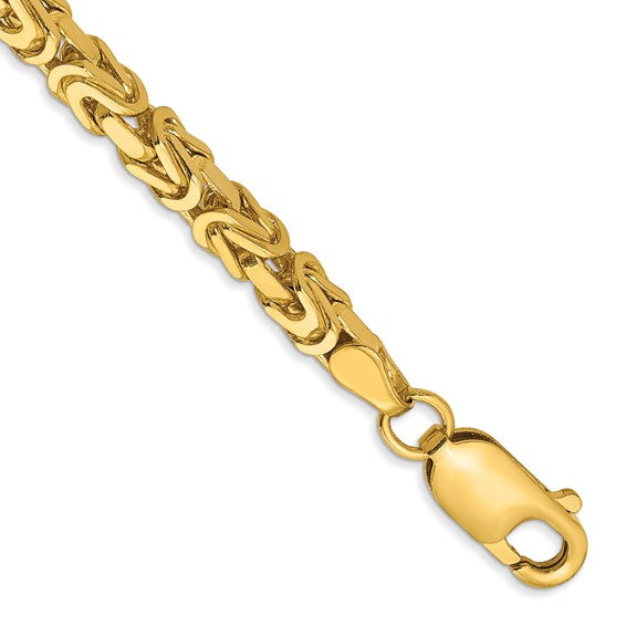 14K Solid Yellow Gold 3.25mm Byzantine Bracelet Anklet Necklace Choker Pendant Chain