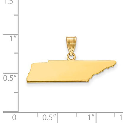 14k gold or sterling silver tennessee tn state map pendant charm personalized monogram