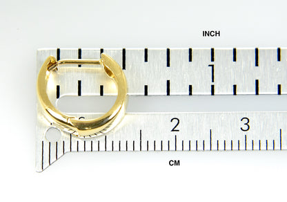 14k yellow gold classic huggie hinged hoop earrings 12mm x 12mm x 5mm