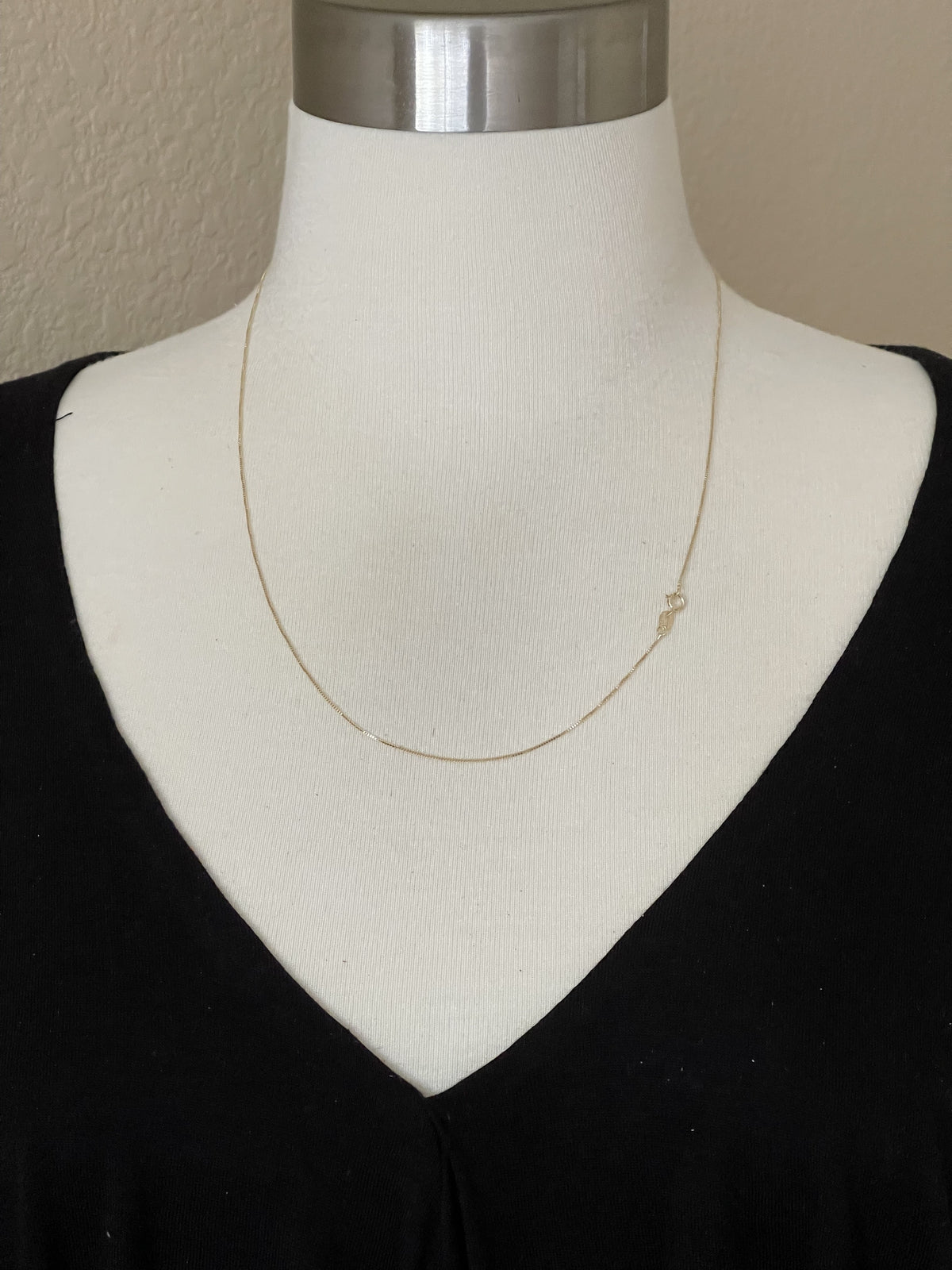 14k yellow gold 0.5mm box bracelet anklet choker necklace pendant chain