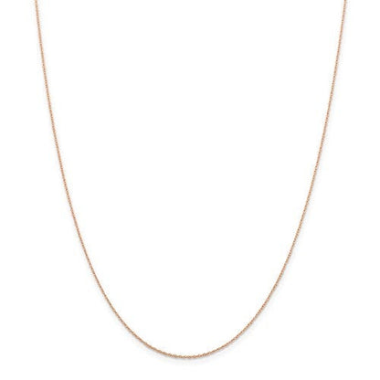14k rose gold 0.5mm cable rope thin dainty choker necklace pendant chain