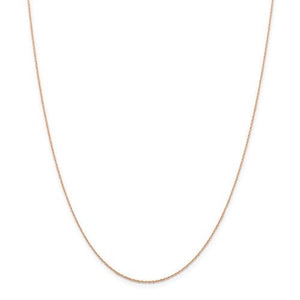 14k Rose Gold 0.5mm Cable Rope Thin Dainty Choker Necklace Pendant Chain