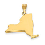 Load image into Gallery viewer, 14K Gold or Sterling Silver New York  NY State Map Pendant Charm Personalized Monogram
