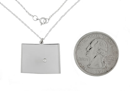 14k 10k yellow rose white gold diamond silver colorado co state map personalized city necklace