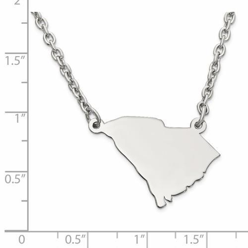 14k gold or sterling silver south carolina sc state name necklace personalized monogram