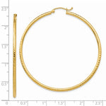 Lataa kuva Galleria-katseluun, 14k Yellow Gold Diamond Cut Classic Round Hoop Earrings 55mm x 2mm
