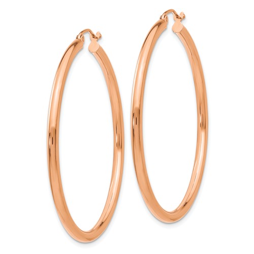 14k rose gold classic round hoop earrings 44mm x 2.5mm