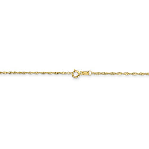 10k yellow gold 1.10mm singapore twisted bracelet anklet choker pendant necklace chain