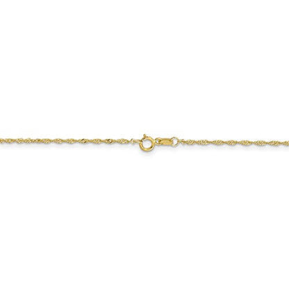 10k yellow gold 1.10mm singapore twisted bracelet anklet choker pendant necklace chain