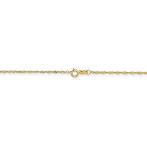 10k Yellow Gold 1.10mm Singapore Twisted Bracelet Anklet Choker Pendant Necklace Chain