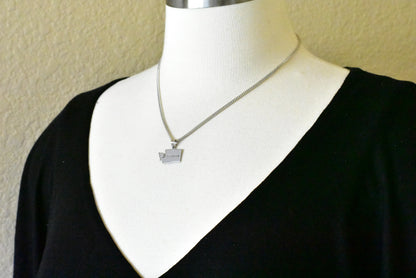 14k gold or sterling silver washington wa state map pendant charm personalized monogram